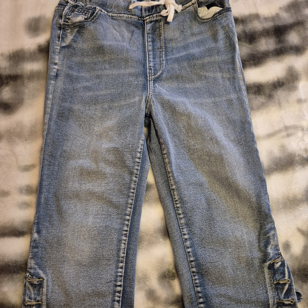 Stylish Light Blue Jeans with Lace-Up Detail